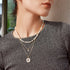 Gold Sphere Pave Necklace